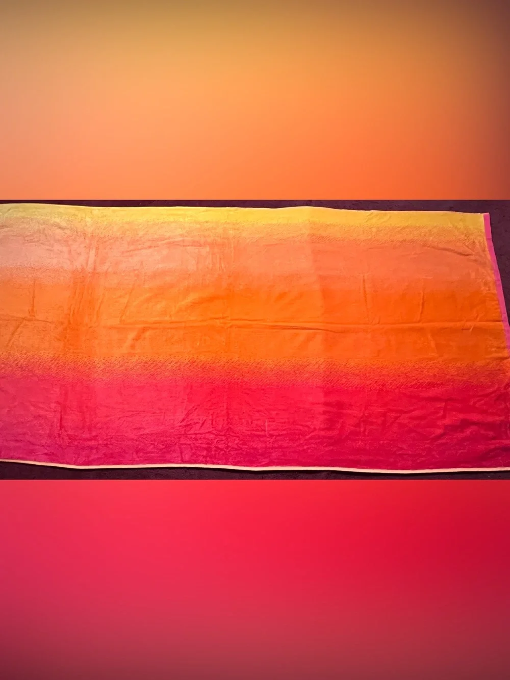 Vermillion Sunset Colored Beach Towel